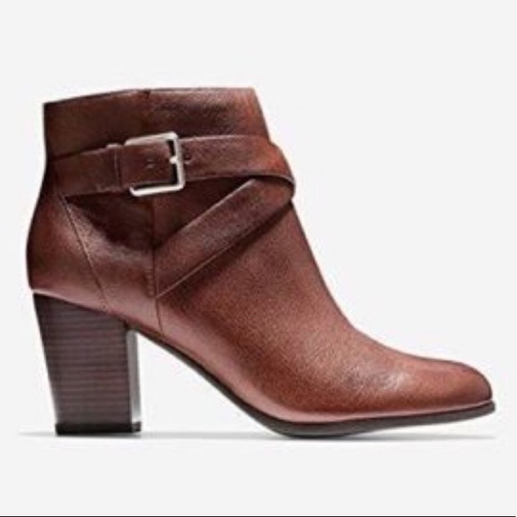 Cole Haan Cassidy Buckle Leather Ankle Boots - Picture 1 of 6